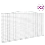 Arched Gabion Baskets 2 pcs 400x30x200/220 cm Galvanised Iron