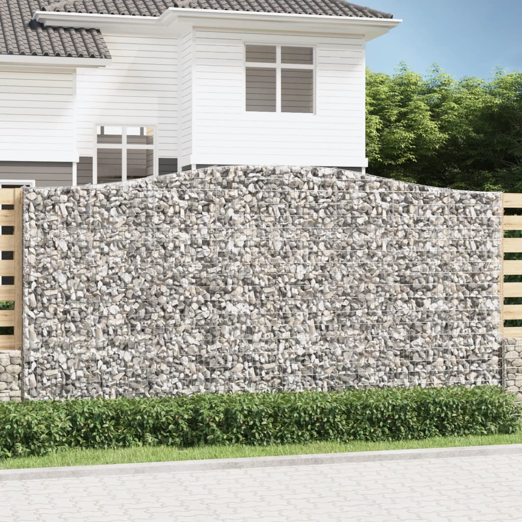 Arched Gabion Baskets 2 pcs 400x30x200/220 cm Galvanised Iron
