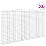 Arched Gabion Baskets 6 pcs 400x30x220/240 cm Galvanised Iron