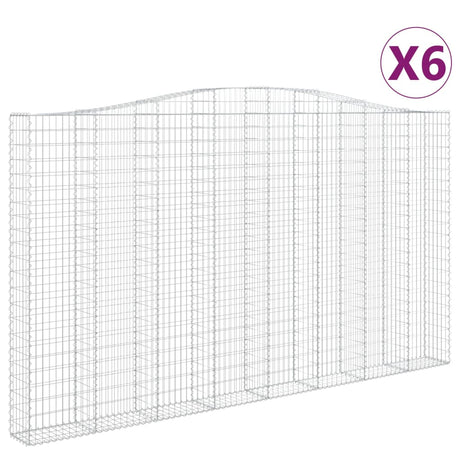 Arched Gabion Baskets 6 pcs 400x30x220/240 cm Galvanised Iron