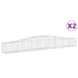 Arched Gabion Baskets 2 pcs 400x50x40/60 cm Galvanised Iron