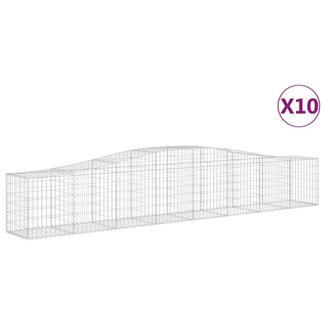 Arched Gabion Baskets 10 pcs 400x50x60/80 cm Galvanised Iron