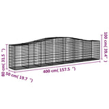 Arched Gabion Baskets 10 pcs 400x50x80/100 cm Galvanised Iron