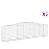 Arched Gabion Baskets 5 pcs 400x50x100/120 cm Galvanised Iron