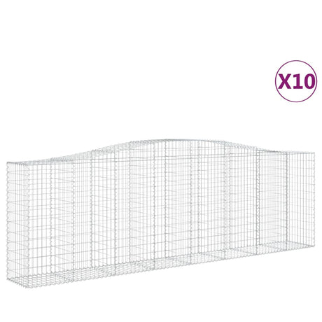 Arched Gabion Baskets 10 pcs 400x50x120/140 cm Galvanised Iron