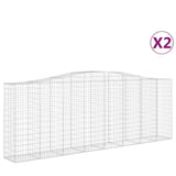 Arched Gabion Baskets 2 pcs 400x50x140/160 cm Galvanised Iron