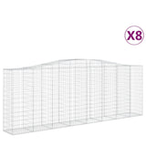 Arched Gabion Baskets 8 pcs 400x50x140/160 cm Galvanised Iron