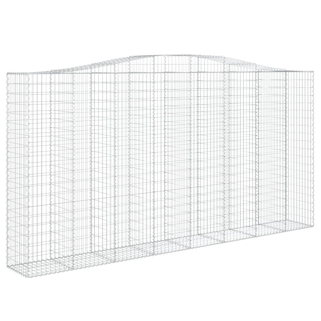 Arched Gabion Baskets 2 pcs 400x50x200/220 cm Galvanised Iron