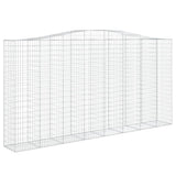Arched Gabion Baskets 2 pcs 400x50x200/220 cm Galvanised Iron