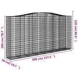 Arched Gabion Baskets 2 pcs 400x50x200/220 cm Galvanised Iron