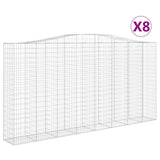 Arched Gabion Baskets 8 pcs 400x50x200/220 cm Galvanised Iron