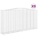 Arched Gabion Baskets 9 pcs 400x50x200/220 cm Galvanised Iron