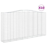 Arched Gabion Baskets 10 pcs 400x50x200/220 cm Galvanised Iron