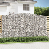 Arched Gabion Baskets 2 pcs 400x50x220/240 cm Galvanised Iron