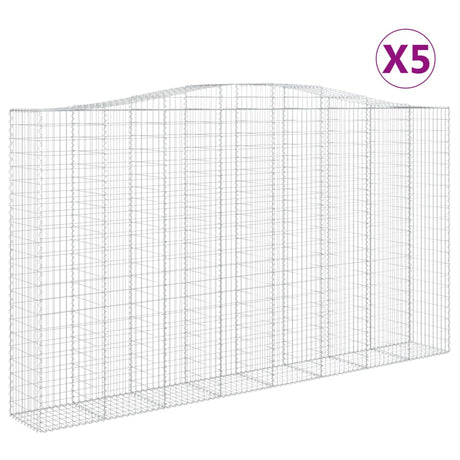 Arched Gabion Baskets 5 pcs 400x50x220/240 cm Galvanised Iron