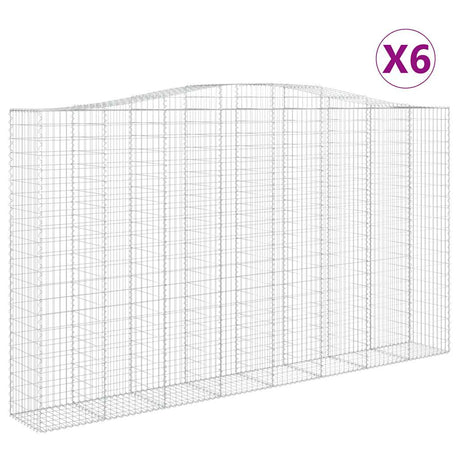 Arched Gabion Baskets 6 pcs 400x50x220/240 cm Galvanised Iron
