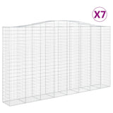 Arched Gabion Baskets 7 pcs 400x50x220/240 cm Galvanised Iron