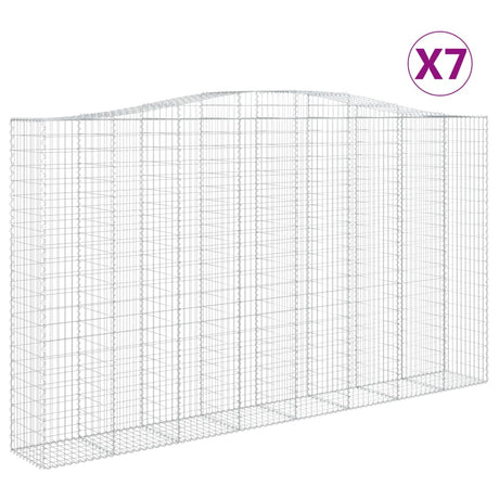 Arched Gabion Baskets 7 pcs 400x50x220/240 cm Galvanised Iron