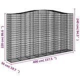 Arched Gabion Baskets 7 pcs 400x50x220/240 cm Galvanised Iron