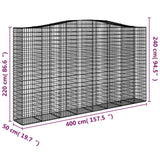 Arched Gabion Baskets 8 pcs 400x50x220/240 cm Galvanised Iron