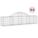 Arched Gabion Baskets 4 pcs 200x30x40/60 cm Galvanised Iron
