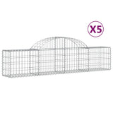 Arched Gabion Baskets 5 pcs 200x30x40/60 cm Galvanised Iron