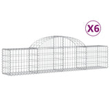 Arched Gabion Baskets 6 pcs 200x30x40/60 cm Galvanised Iron