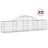 Arched Gabion Baskets 9 pcs 200x30x40/60 cm Galvanised Iron