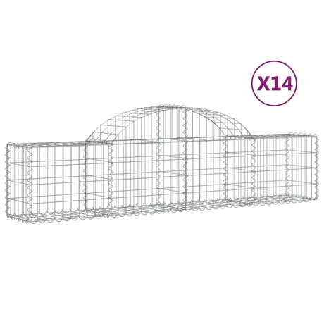 Arched Gabion Baskets 14 pcs 200x30x40/60 cm Galvanised Iron