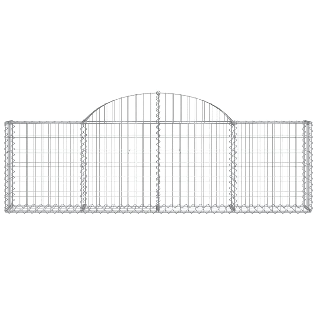 Arched Gabion Baskets 2 pcs 200x30x60/80 cm Galvanised Iron