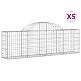 Arched Gabion Baskets 5 pcs 200x30x60/80 cm Galvanised Iron