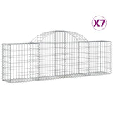 Arched Gabion Baskets 7 pcs 200x30x60/80 cm Galvanised Iron