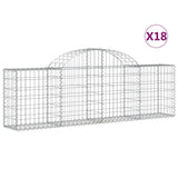 Arched Gabion Baskets 18 pcs 200x30x60/80 cm Galvanised Iron
