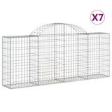 Arched Gabion Baskets 7 pcs 200x30x80/100 cm Galvanised Iron