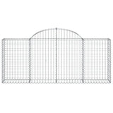 Arched Gabion Baskets 9 pcs 200x30x80/100 cm Galvanised Iron