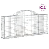 Arched Gabion Baskets 11 pcs 200x30x80/100 cm Galvanised Iron