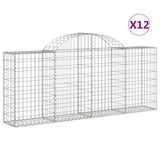 Arched Gabion Baskets 12 pcs 200x30x80/100 cm Galvanised Iron