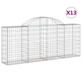 Arched Gabion Baskets 13 pcs 200x30x80/100 cm Galvanised Iron