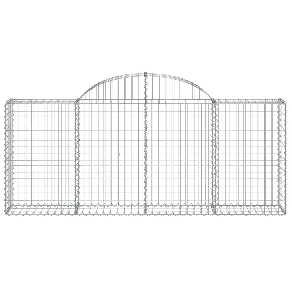 Arched Gabion Baskets 14 pcs 200x30x80/100 cm Galvanised Iron