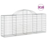 Arched Gabion Baskets 18 pcs 200x30x80/100 cm Galvanised Iron