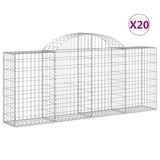Arched Gabion Baskets 20 pcs 200x30x80/100 cm Galvanised Iron