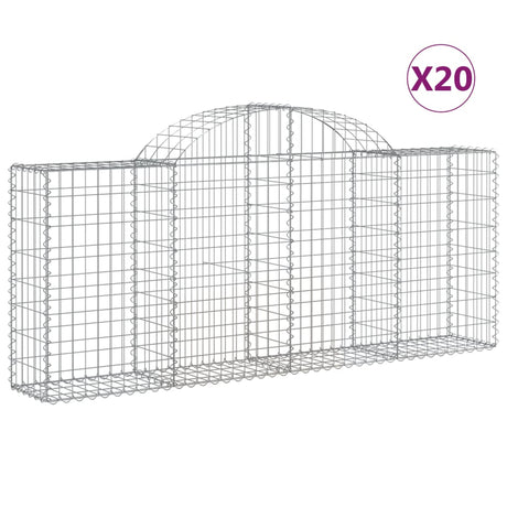 Arched Gabion Baskets 20 pcs 200x30x80/100 cm Galvanised Iron