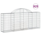 Arched Gabion Baskets 25 pcs 200x30x80/100 cm Galvanised Iron