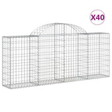 Arched Gabion Baskets 40 pcs 200x30x80/100 cm Galvanised Iron