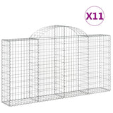 Arched Gabion Baskets 11 pcs 200x30x100/120 cm Galvanised Iron