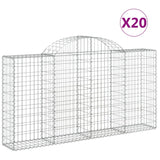 Arched Gabion Baskets 20 pcs 200x30x100/120 cm Galvanised Iron
