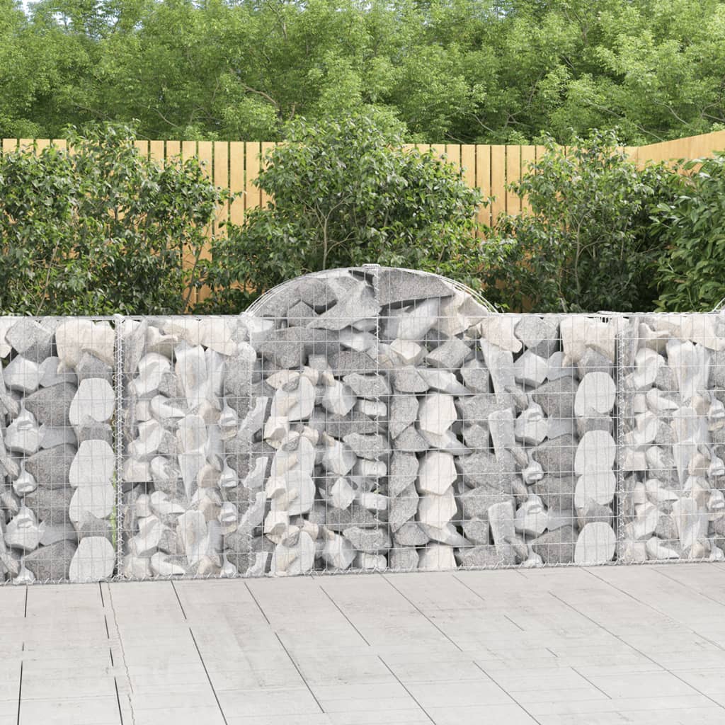 Arched Gabion Baskets 40 pcs 200x30x100/120 cm Galvanised Iron