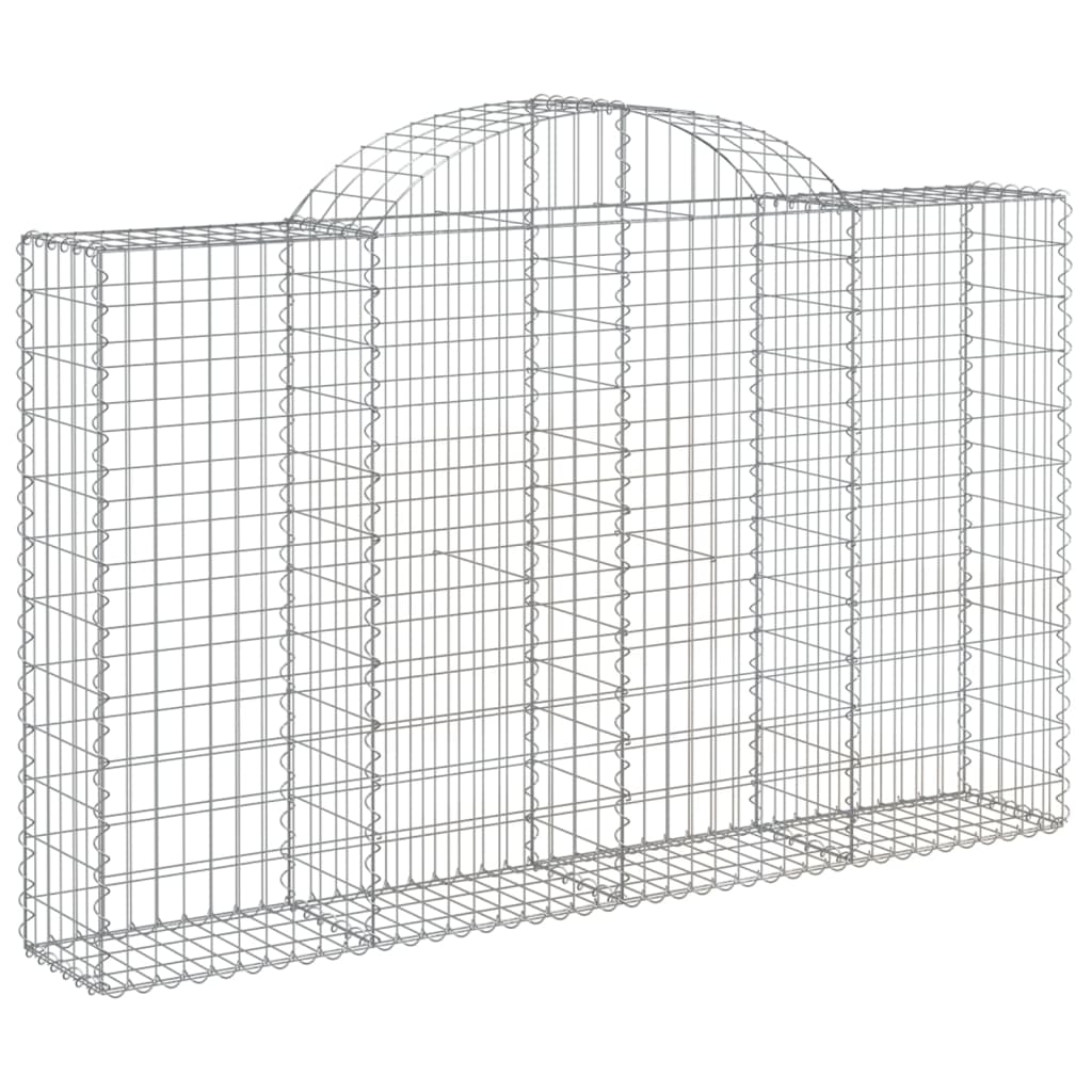 Arched Gabion Baskets 3 pcs 200x30x120/140 cm Galvanised Iron