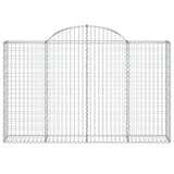 Arched Gabion Baskets 3 pcs 200x30x120/140 cm Galvanised Iron