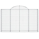 Arched Gabion Baskets 8 pcs 200x30x120/140 cm Galvanised Iron